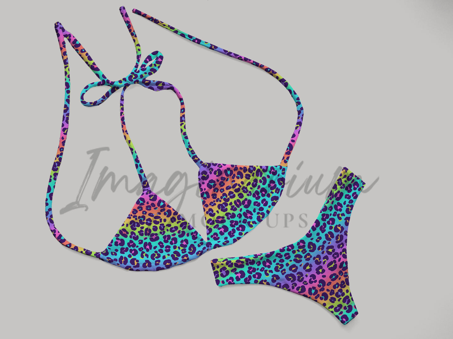 Adult Bikini Top and Bottoms Mock Up, Realistic Swimsuit Mockup for Photoshop and Procreate