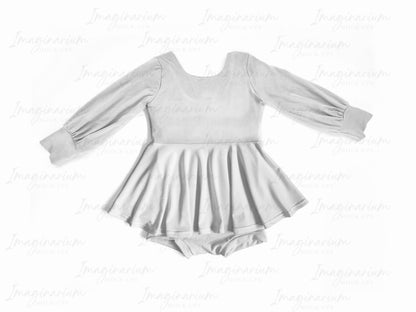Brielle Long Sleeve Peplum with Shorts Mock Up, Realistic Clothing Mockup for Photoshop and Procreate