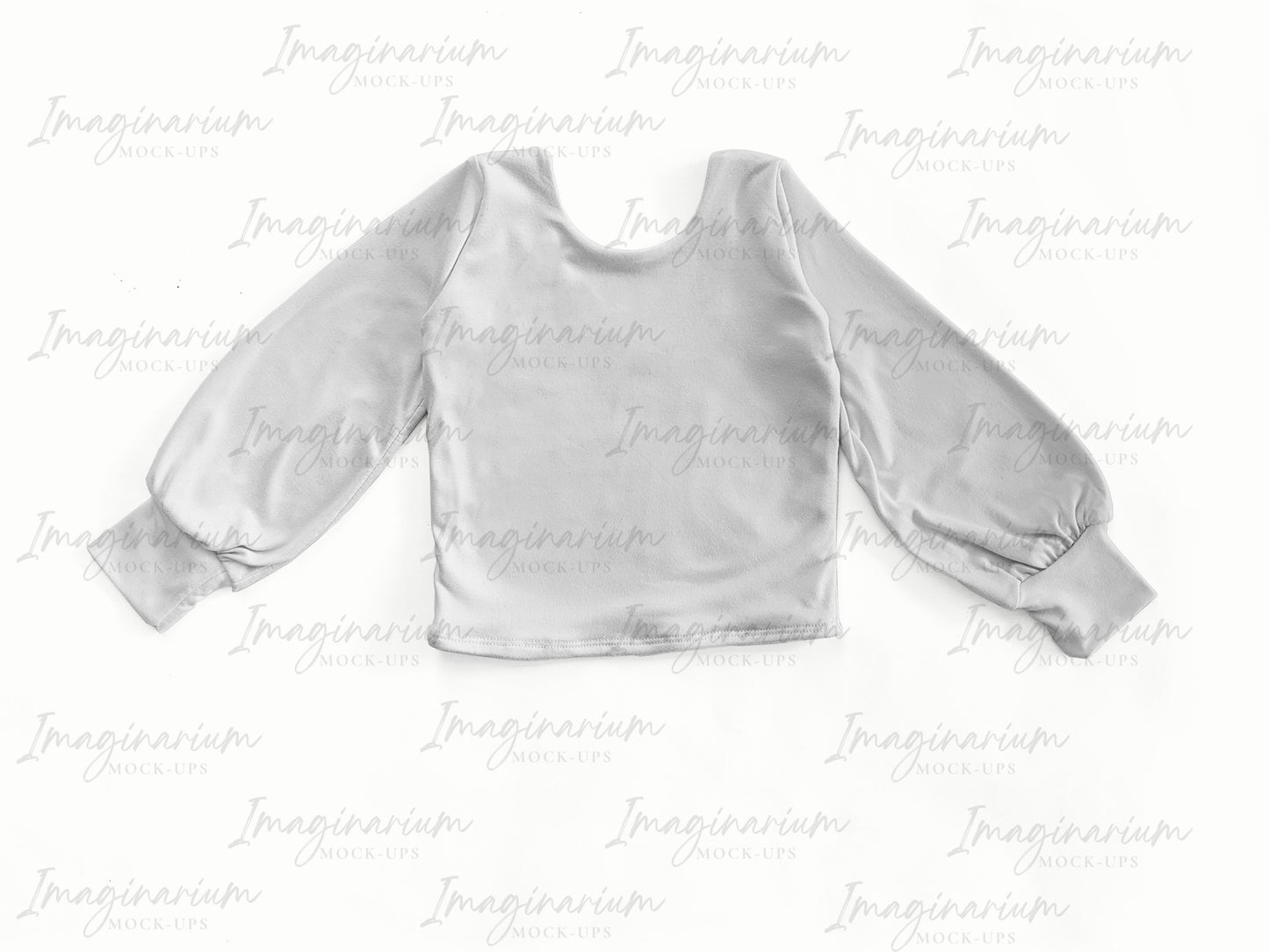Brielle Modest Crop Top Bishop Sleeve Mock Up, Realistic Clothing Mockup for Photoshop and Procreate