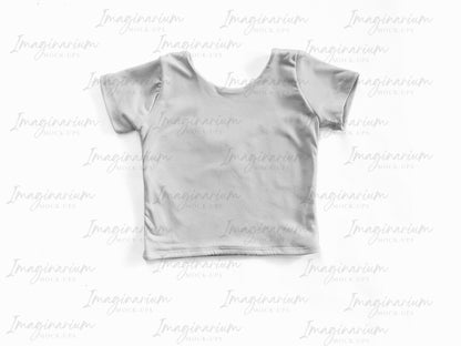 Brielle Modest Crop Top Short Sleeve Mock Up, Realistic Clothing Mockup for Photoshop and Procreate