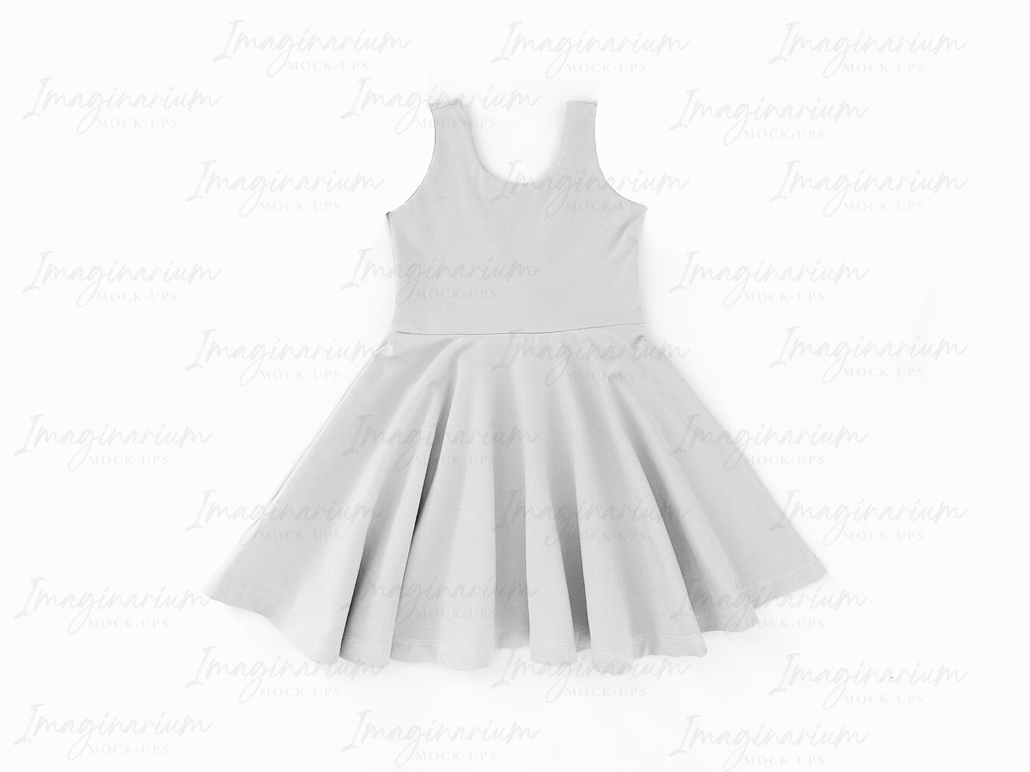 Sleeveless Circle Skirt Brielle Dress Mock Up, Realistic Clothing Mockup for Photoshop and Procreate