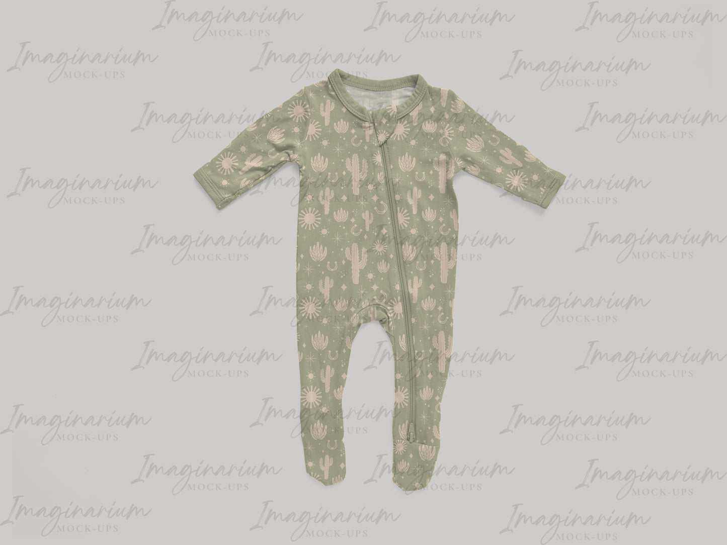 Zipper Sleeper Mock Up, Realistic Baby Pajama Mockup for Photoshop and Procreate