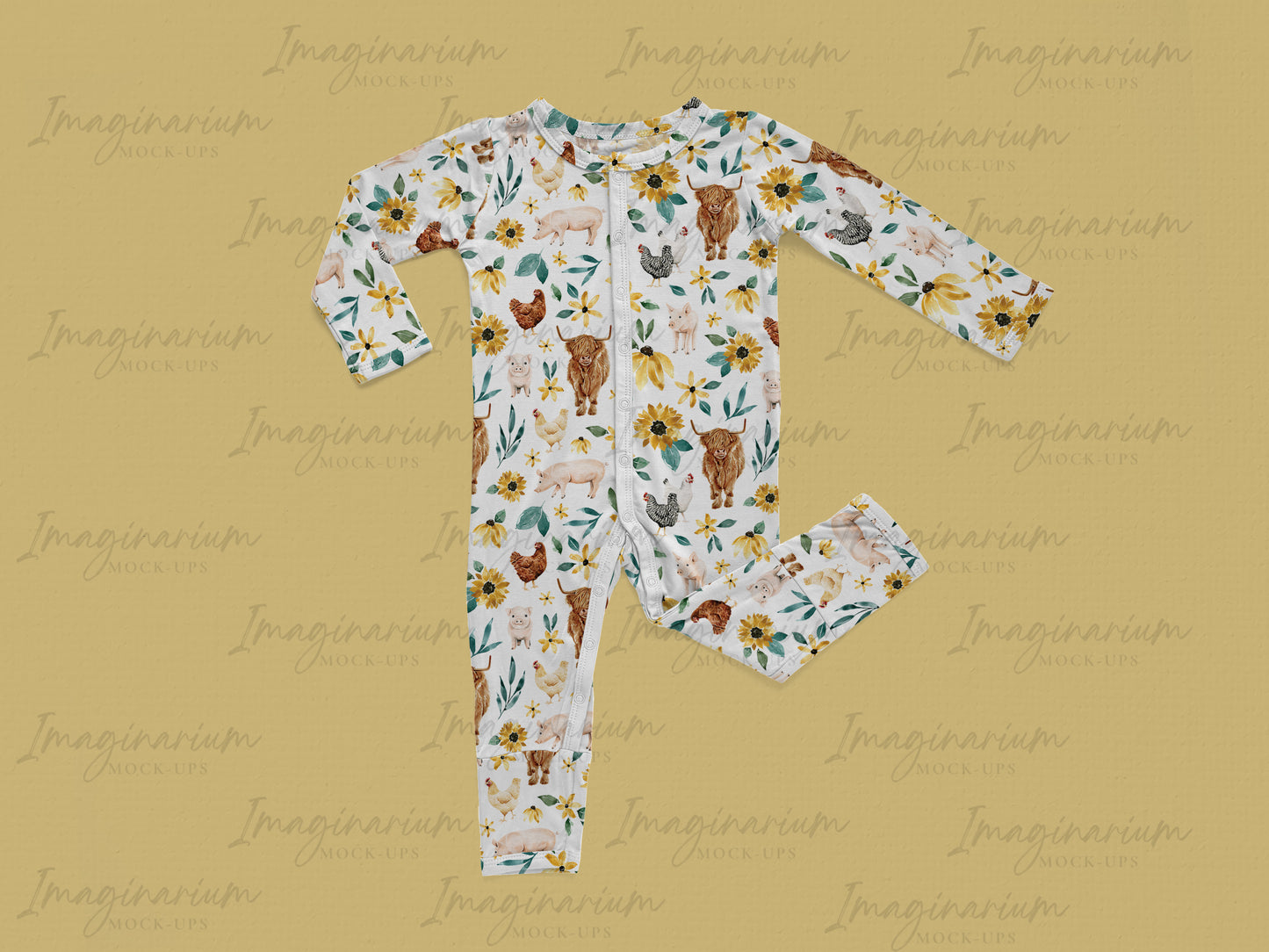 Snap Sleeper Mock Up, Realistic Baby Pajama Mockup for Photoshop and Procreate