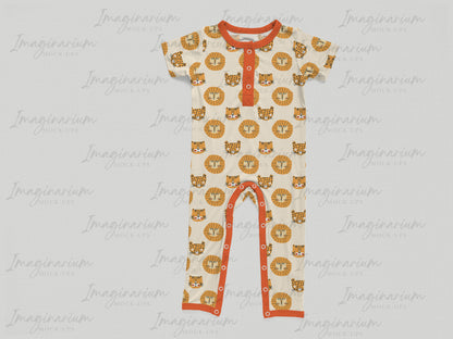Short Sleeve Snap Sleeper Mock Up, Realistic Baby Pajama Mockup for Photoshop and Procreate