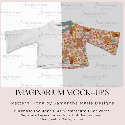 Bell Sleeve Top Mock Up, Realistic Mockup for Procreate and Photoshop