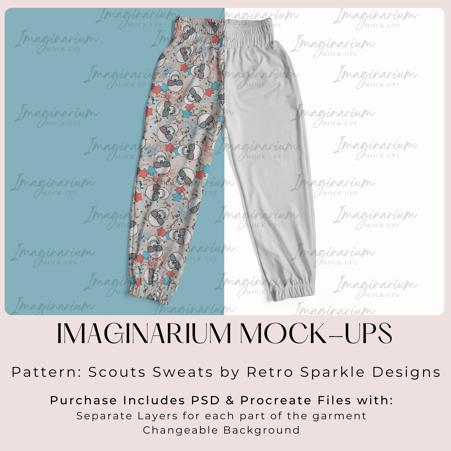 Scout Sweats Pants Mock-up, Realistic Clothing Mockup for Procreate and Photoshop