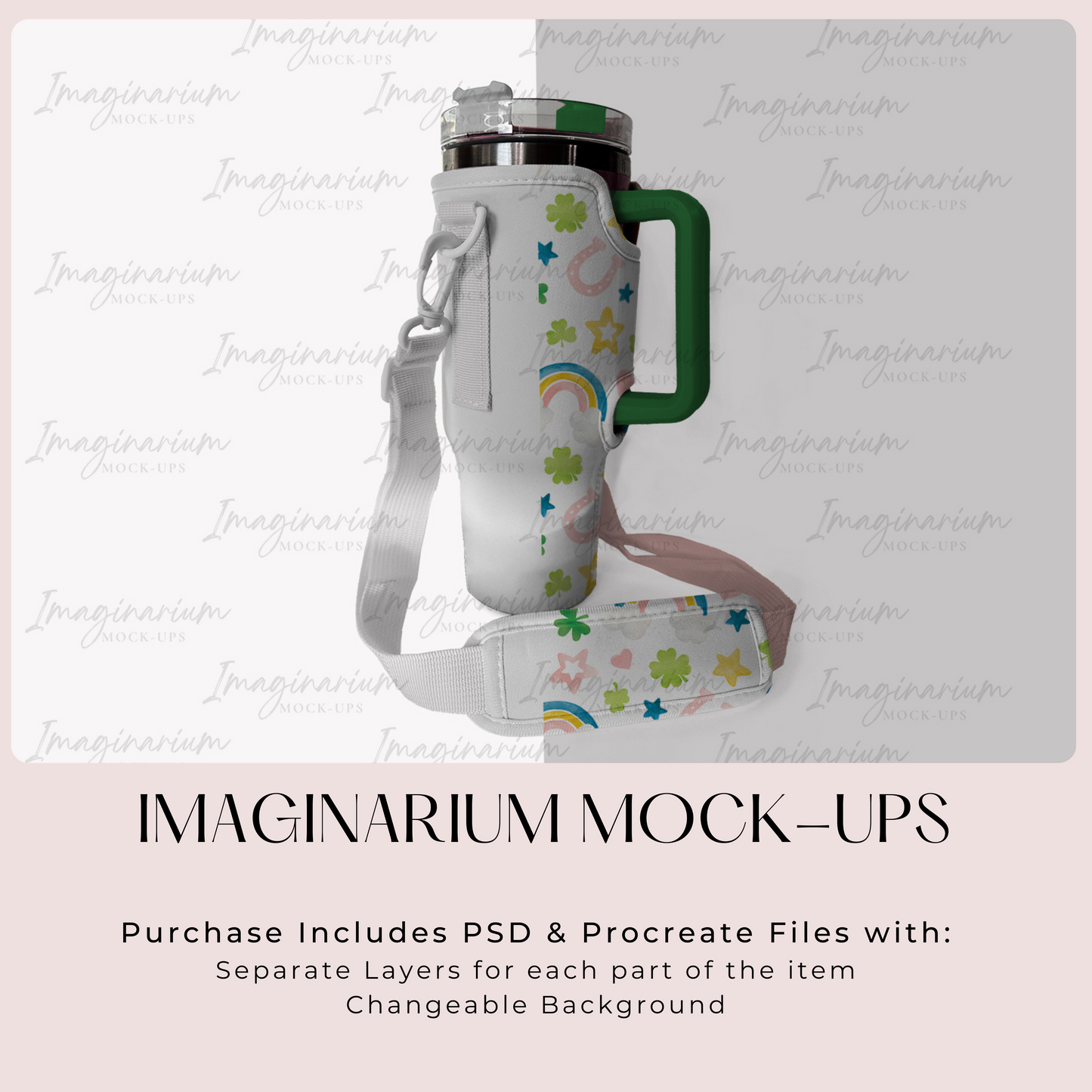 Cup Carrier Bag Mock Up, Cup Purse Mock-up, Realistic Mockup for Photoshop and Procreate