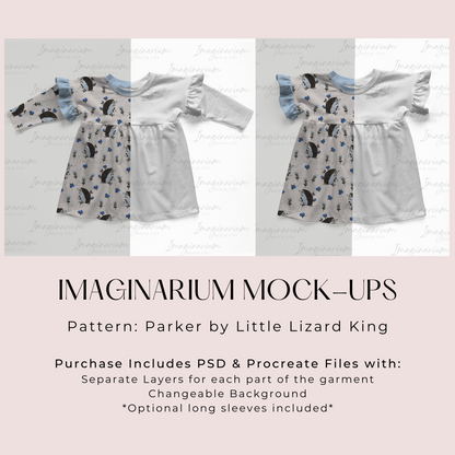 Parker Dress Mockup, Realistic Clothing Mock-Up for Procreate and Photoshop