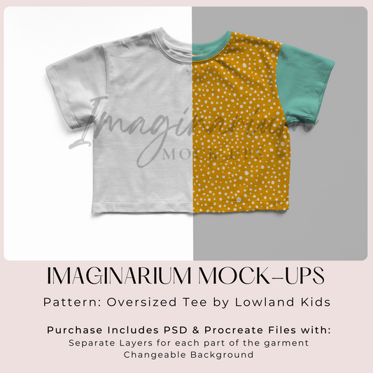 Oversized Tee Mockup, Short Sleeve Shirt Mock Up, Realistic Clothing Mockup for Photoshop and Procreate