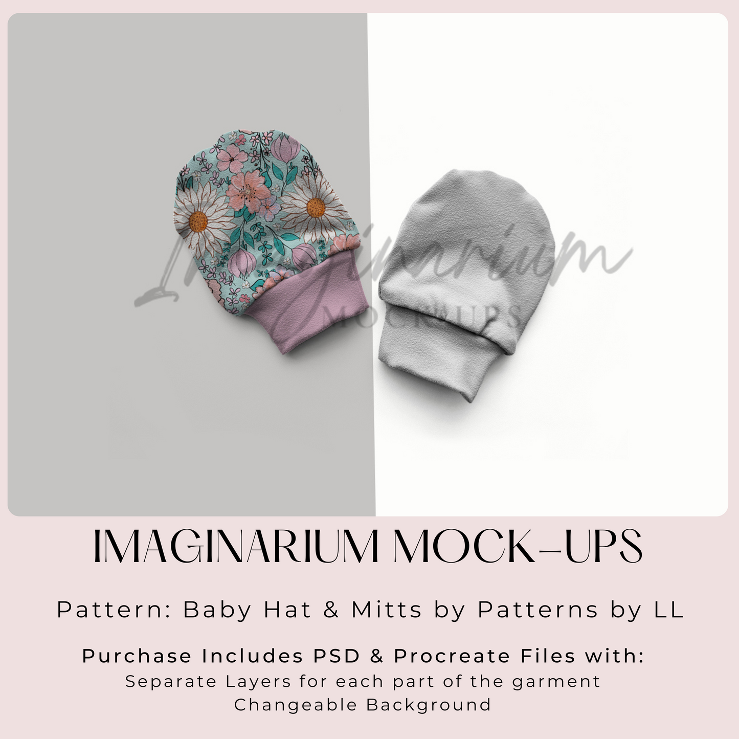 Baby Mitts Mock Up, Realistic Clothing Mockup for Procreate and Photoshop