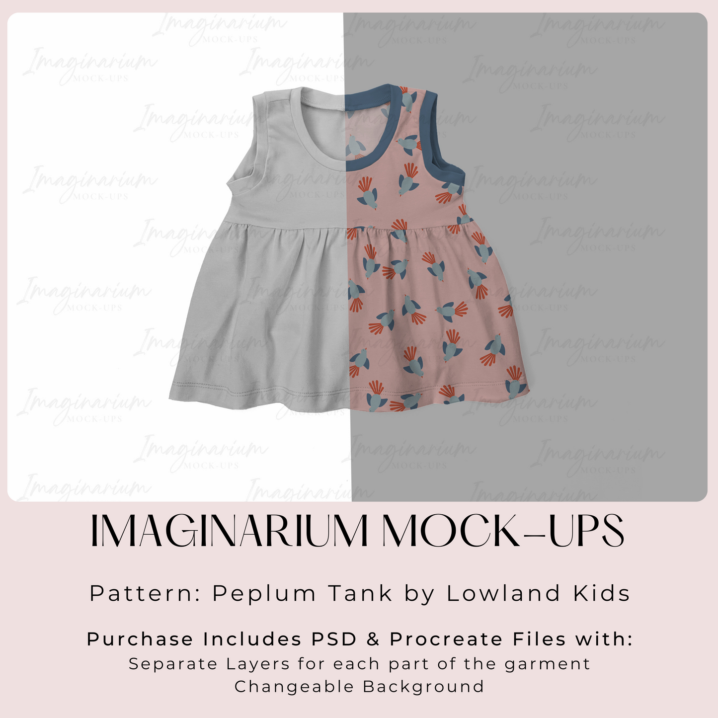 Peplum Tank Top Mock Up, Realistic Clothing Mockup for Photoshop and Procreate