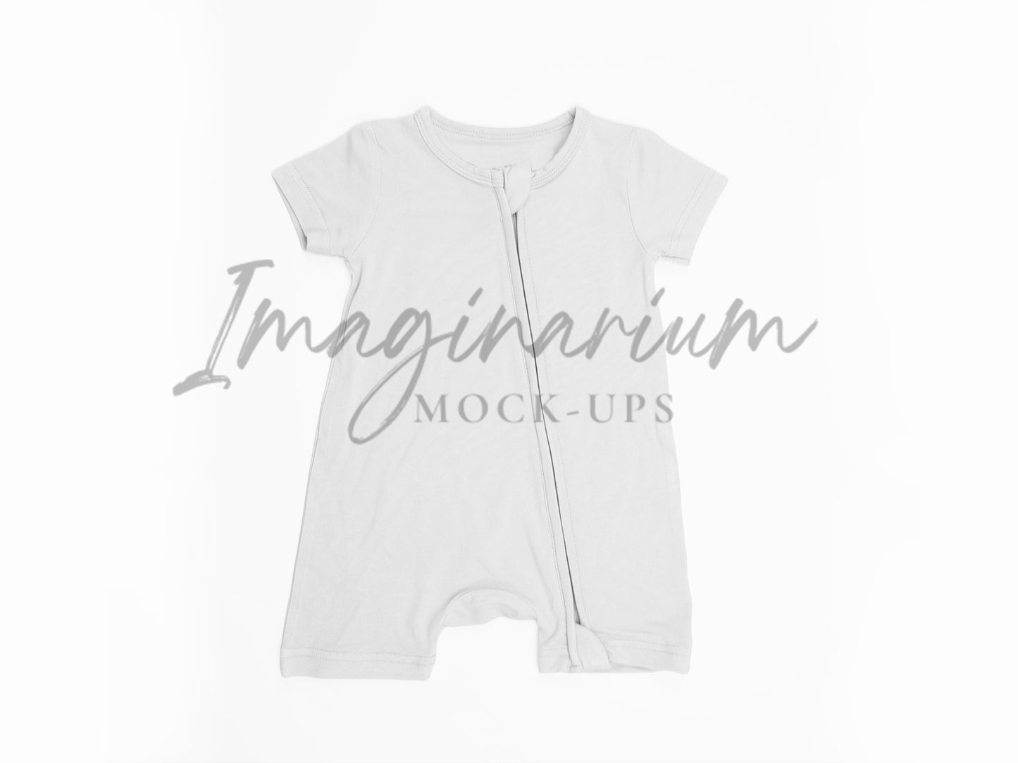 Diagonal Zipper Shorts Sleeper Mock Up, Zippered Shorts Romper, Realistic Pajama Mockup for Photoshop and Procreate