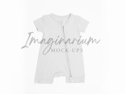 Diagonal Zipper Shorts Sleeper Mock Up, Zippered Shorts Romper, Realistic Pajama Mockup for Photoshop and Procreate