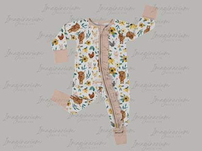 Double Ruffle Zipper Pajama Sleeper Mock Up, Realistic Mockup for Photoshop and Procreate