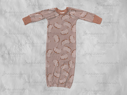 Fern Baby Gown Elastic Bottom Mock Up, Realistic Clothing Mockups for photoshop and Procreate