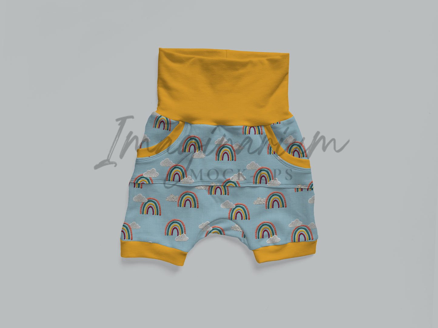 Grow With Me Jogger Shorts Mockup, Bunny Bottoms, Realistic Clothing Mock Up for Photoshop and Procreate