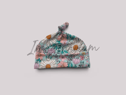Knot Beanie Baby Hat Mock Up, Realistic Clothing Mockup for Photoshop and Procreate