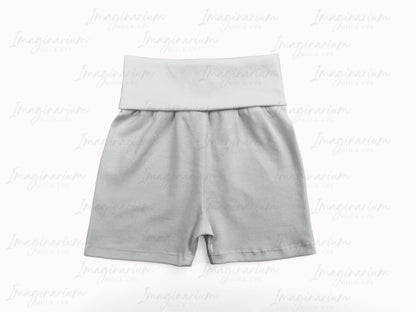 Lowland Lounge Sweats Shorts Mockup, Folded Fabric Waist Shorts Mock Up, Realistic Clothing Mock-up for Photoshop and Procreate
