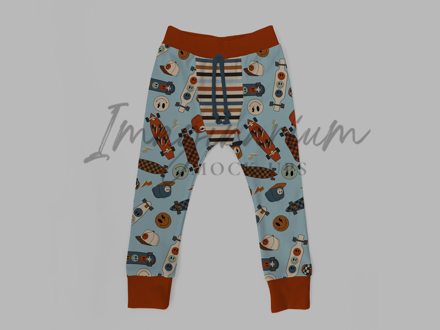 Fabric Waist PJ Pants Mock Up, Realistic Pajama Clothing Mockup for Photoshop and Procreate