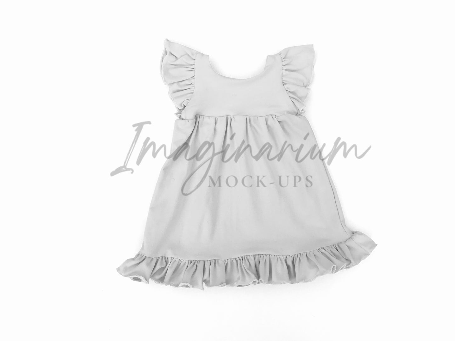 Petal Dress Sleeveless with Ruffles Mock Up, Realistic Clothing Mockup for Photoshop and Procreate