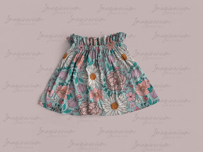 Sassy Skirt Paper Bag Waist Skirt Mock-up, Realistic Clothing Mockup for Photoshop and Procreate