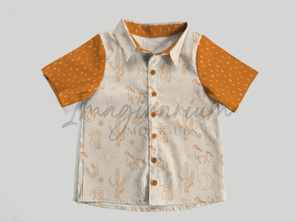 Southport Woven Button Up Shirt Mock Up, Realistic Clothing Mockups for Photoshop and Procreate