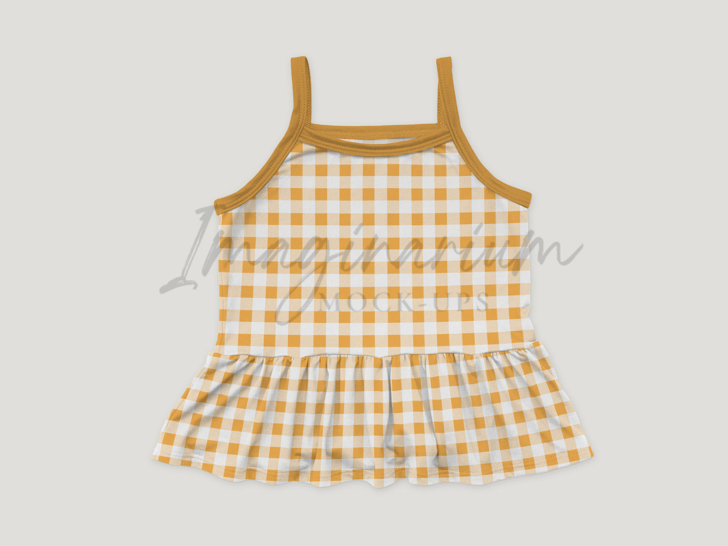 Summer Cami Peplum Tank Top Mock Up, Realistic Clothing Mockup for Photoshop and Procreate