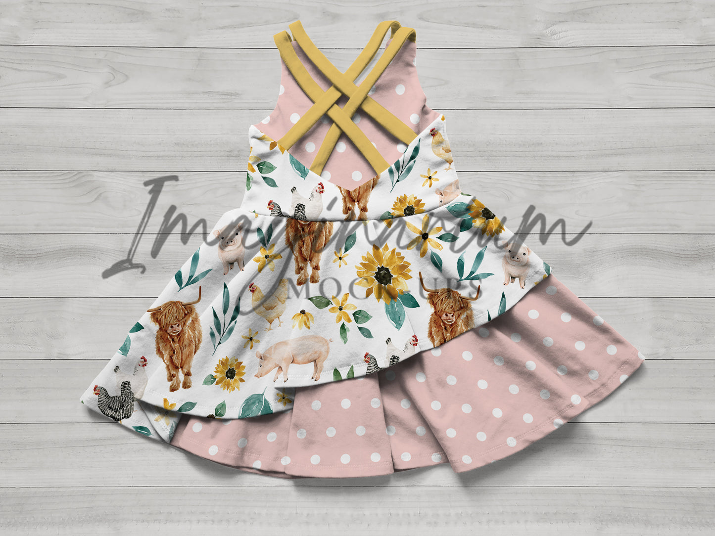 Tigerlily Multi Strap Tiered Skirt Dress Mock Up, Realistic Clothing Mockup for Photoshop and Procreate