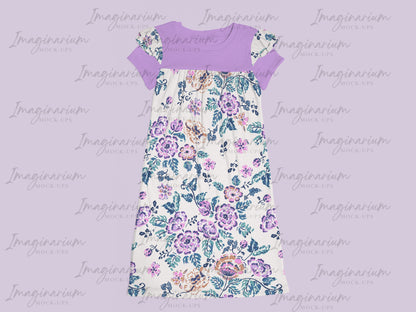 Winnie Short Sleeve Nightgown Mock Up, Realistic Mockup for Photoshop and Procreate