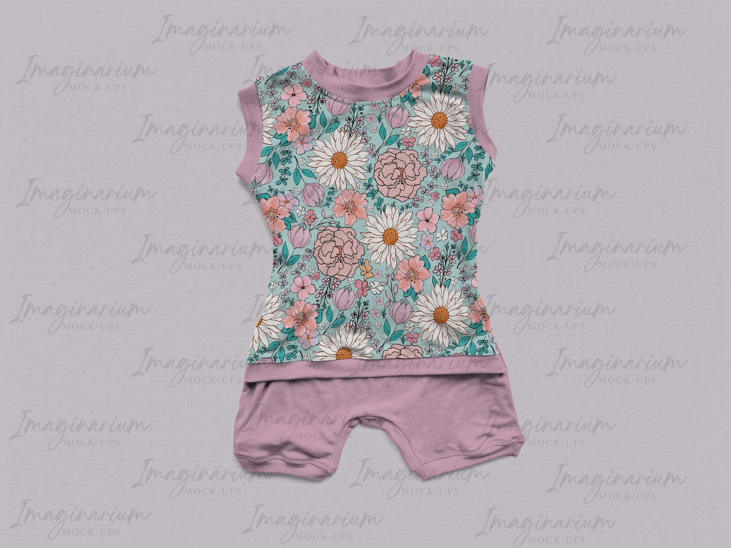 Sleeveless and Shorts Anytime Romper Mock Up,  Realistic Mockup for Photoshop and Procreate