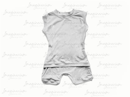 Sleeveless and Shorts Anytime Romper Mock Up,  Realistic Mockup for Photoshop and Procreate