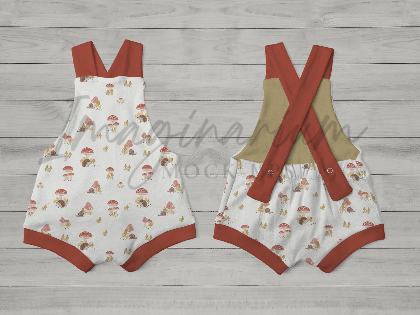 Overalls Shorties Mock Up, Realistic Clothing Mockups for Photoshop and Procreate