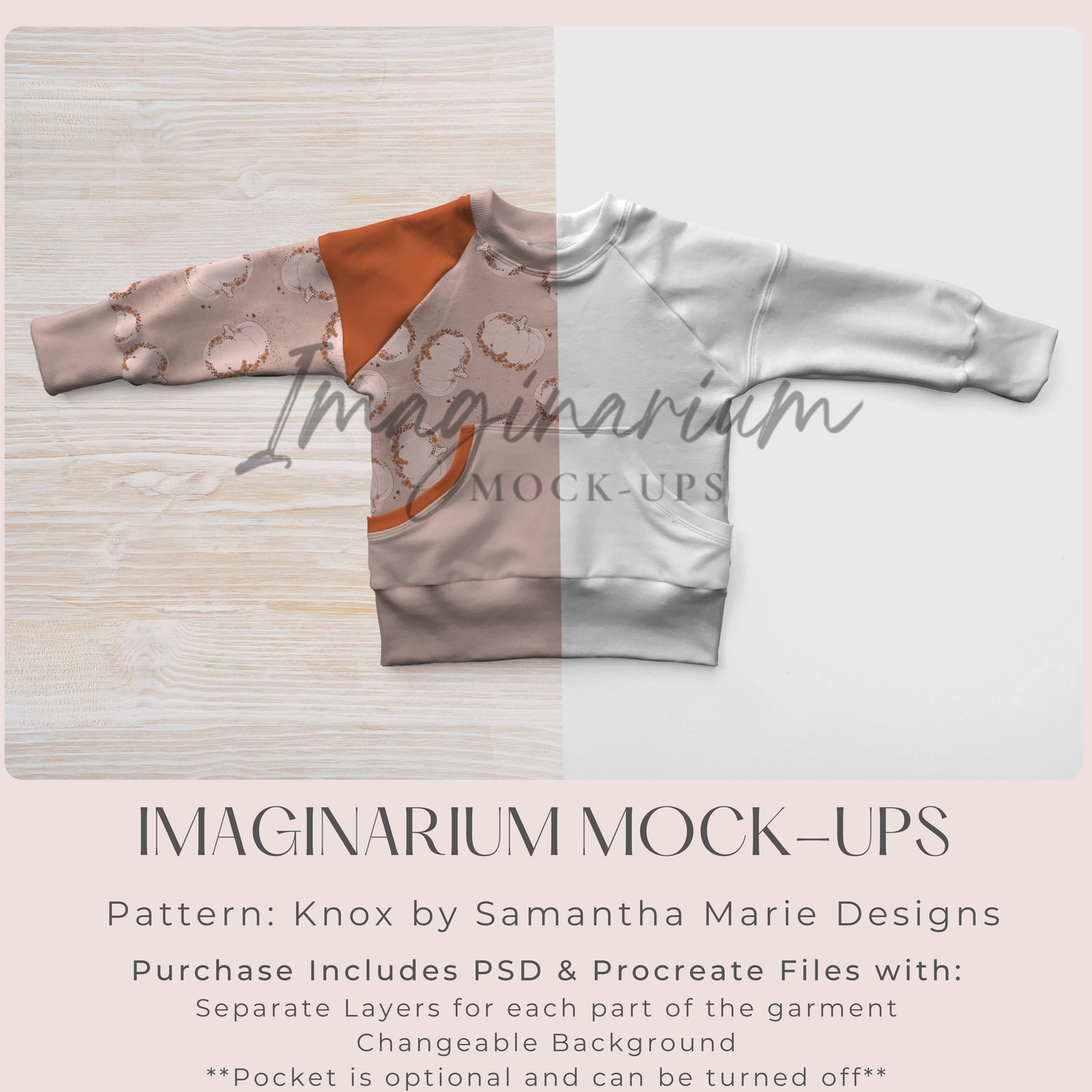 Raglan Sweater Mockup, Realistic Clothing Mock Up for Photoshop and Procreate