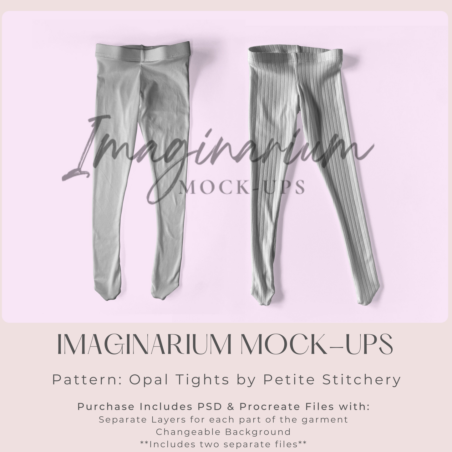 BUNDLE Plain and Ribbed Tights Mock Up , Realistic Mockup for Photoshop and Procreate
