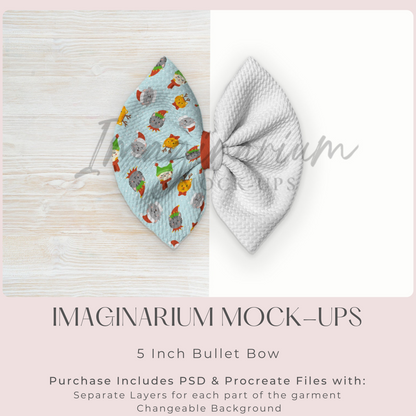 5 Inch Bullet Fabric Bow Mock Up, Realistic Mockup for Photoshop and Procreate