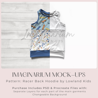 Color block Tank Top Mock Up, Realistic Clothing Mockup for Photoshop and Procreate
