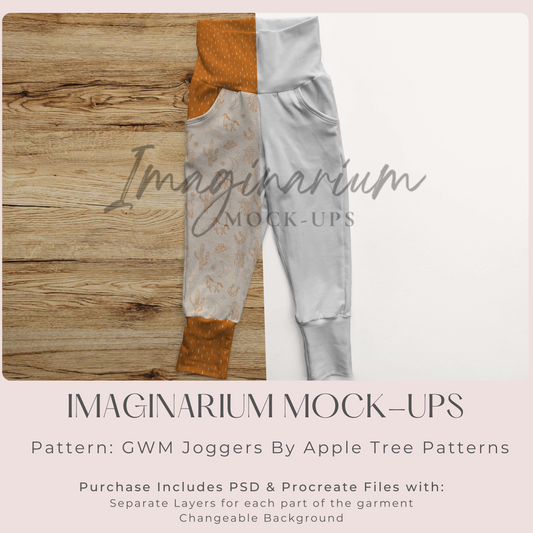 Grow With Me Joggers Pants Mockup, Realistic Mock Up for Photoshop and Procreate