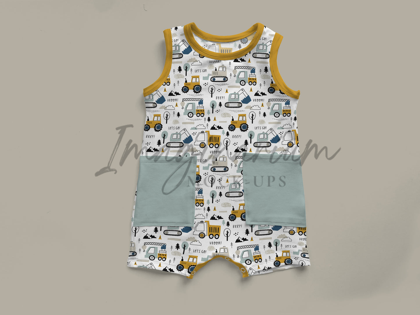 Lowland Tank Romper Mock Up, Realistic Clothing Mockup for Photoshop and Procreate