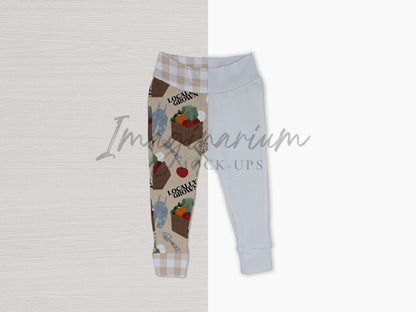 Yoga Waist Band Leggings With Cuffs Mock Up, Realistic Mockup for Photoshop and Procreate