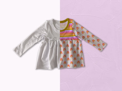 Long Sleeve Peplum Shirt Mock Up, Realistic Clothing Mockup for Photoshop and Procreate