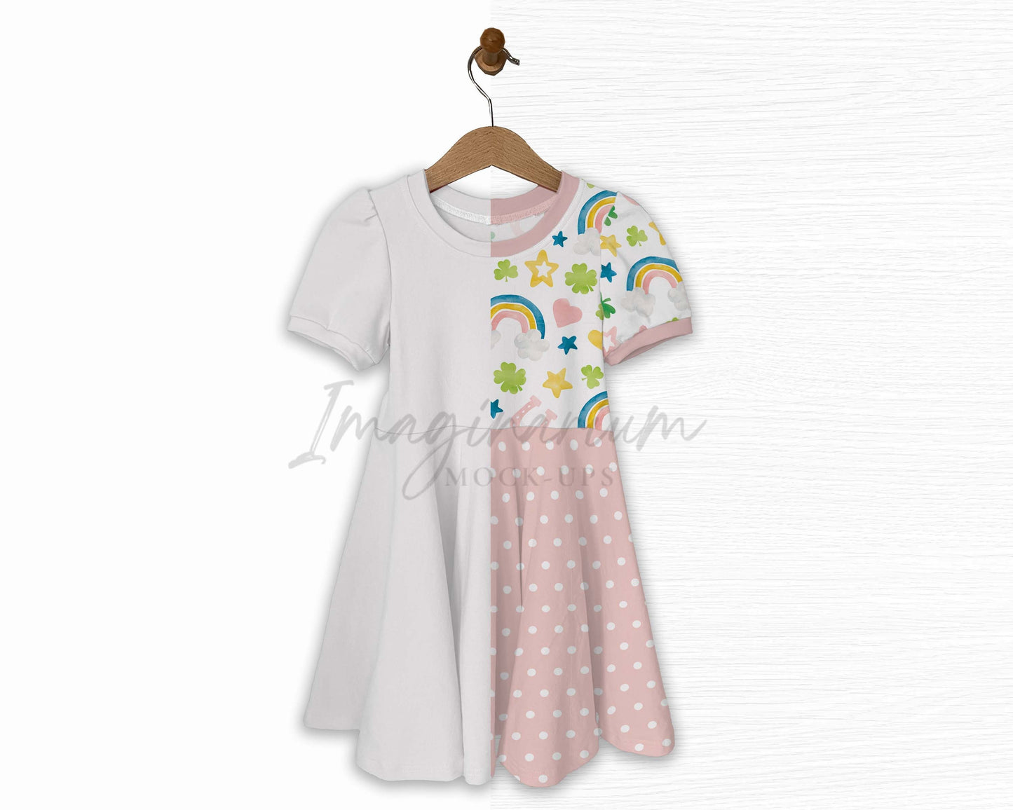 Short Sleeve Circle Skirt Melanie Dress Mock Up, Realistic Clothing Mockup for Photoshop and Procreate