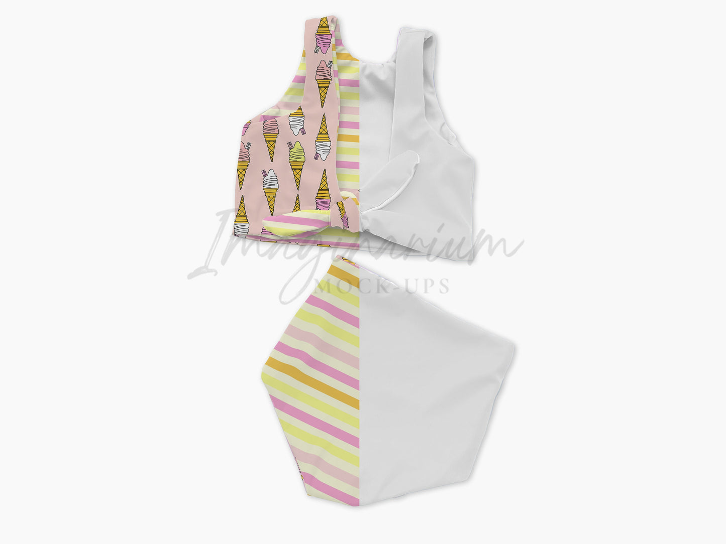 Reversible Two Piece Swimsuit Mock Up, Realistic Clothing Mockup for Photoshop and Procreate