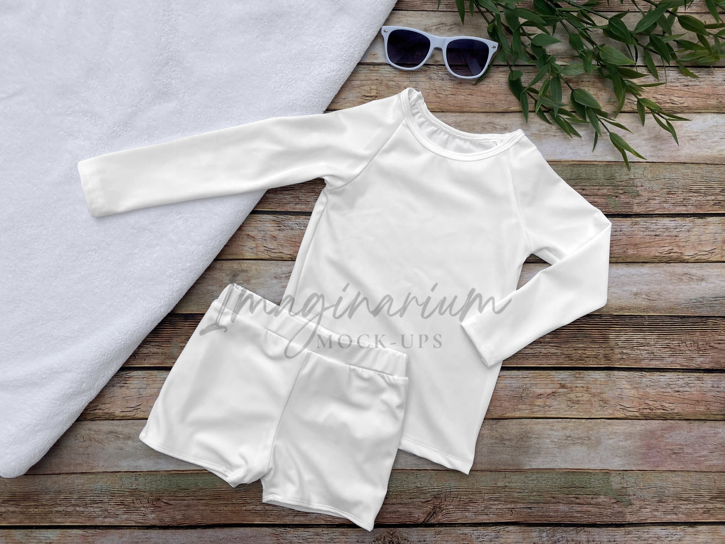 Rash Guard and Swim Briefs Styled Mock Up, Realistic Clothing Mockup for Photoshop and Procreate