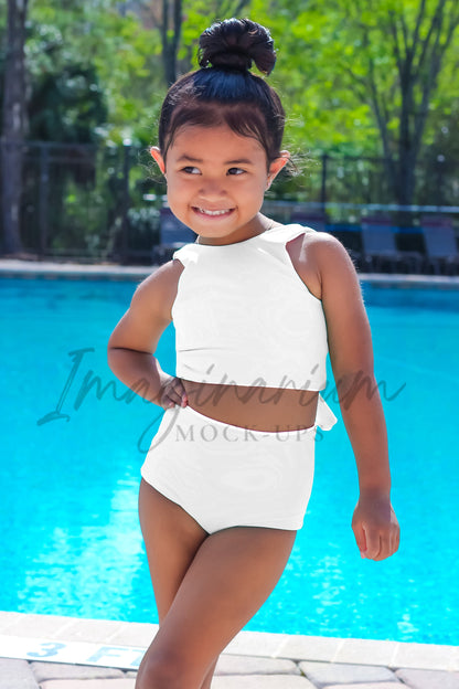 Modeled Reversible Two Piece Swimsuit Mock Up,  Realistic Clothing Mockup for Photoshop and Procreate