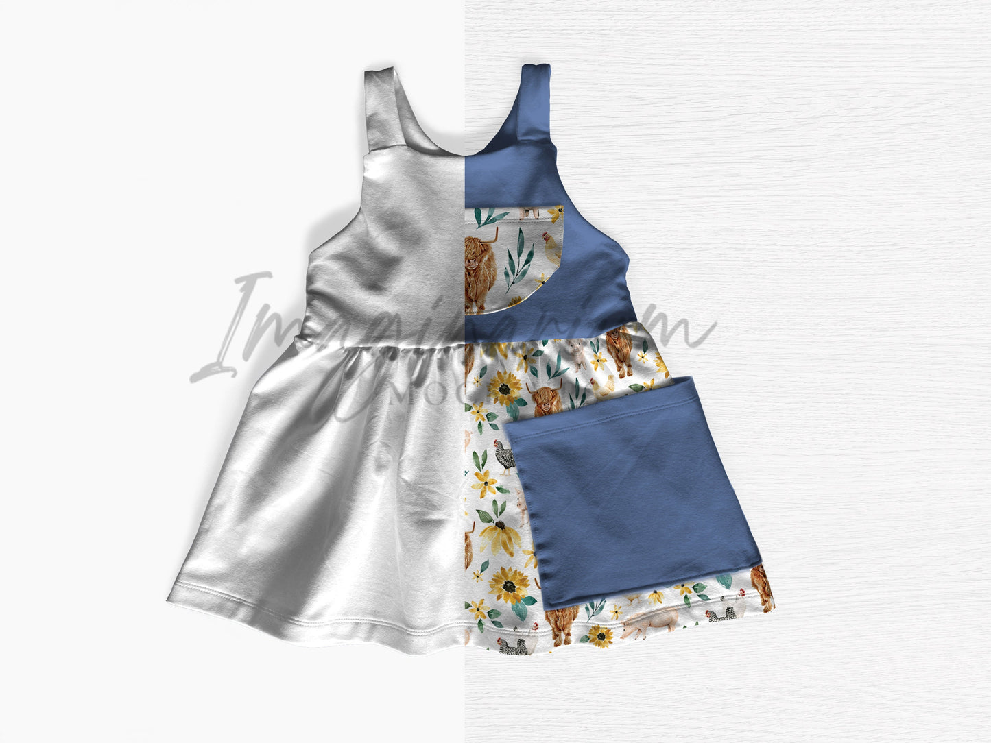 Overall Pocket Dress Mock Up, Realistic Clothing Mockup for Photoshop and Procreate