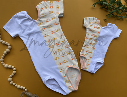 Mommy and Me Short Sleeve Leotard Mock Up, Adult and Child Leo, Realistic Mockup for Photoshop and Procreate