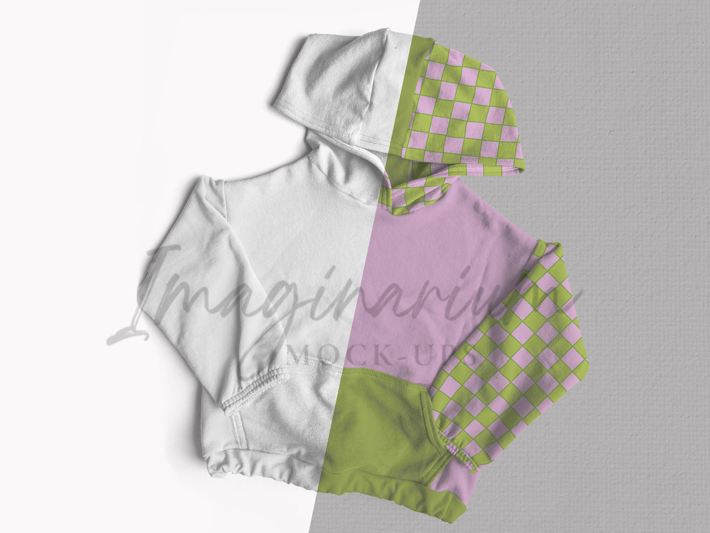 Retro Hoodie Hooded Sweatshirt Mock Up, Realistic Mockup for Photoshop and Procreate