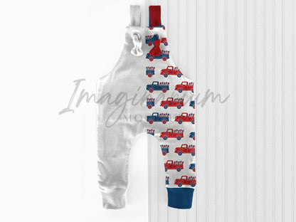 Knotted Overalls Pants with Cuffs Mock Up, Realistic Clothing Mockup for Photoshop and Procreate