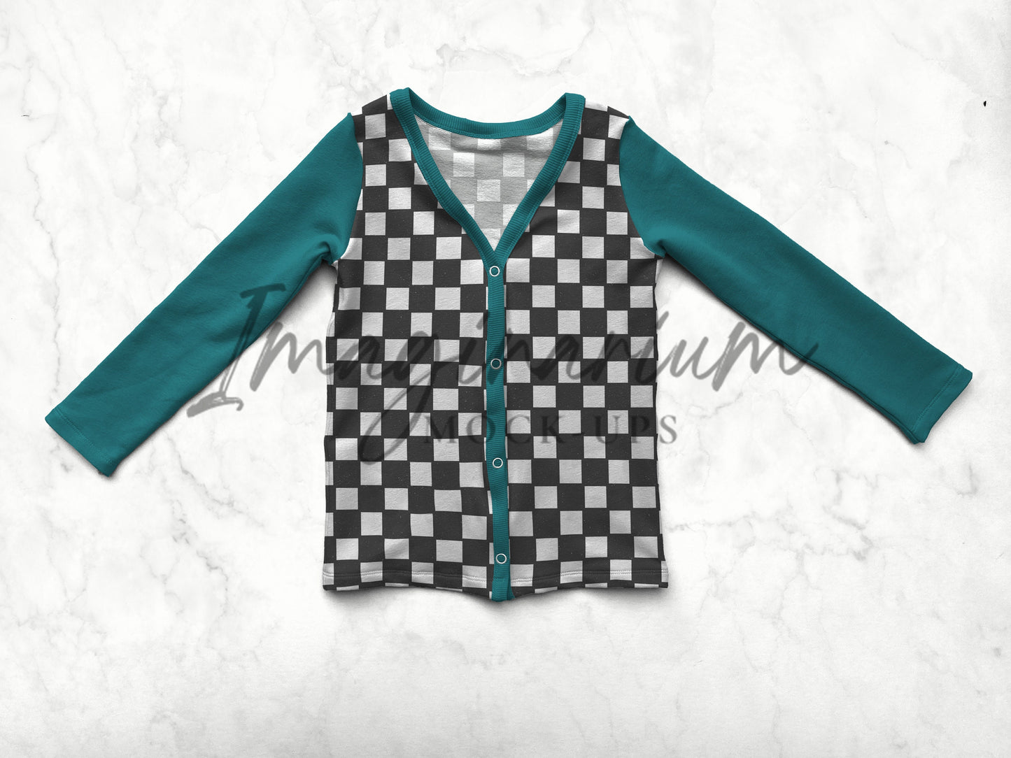 Slim Snap Cardigan Sweater Mockup, Realistic Mock Up for Photoshop and Procreate