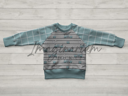 Raglan Sweater Mockup, Realistic Clothing Mock Up for Photoshop and Procreate